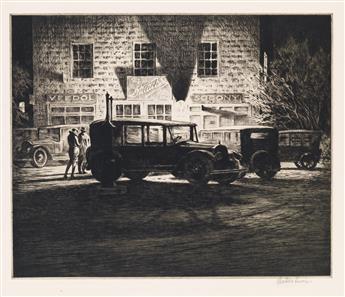 MARTIN LEWIS Shadows, Garage at Night.